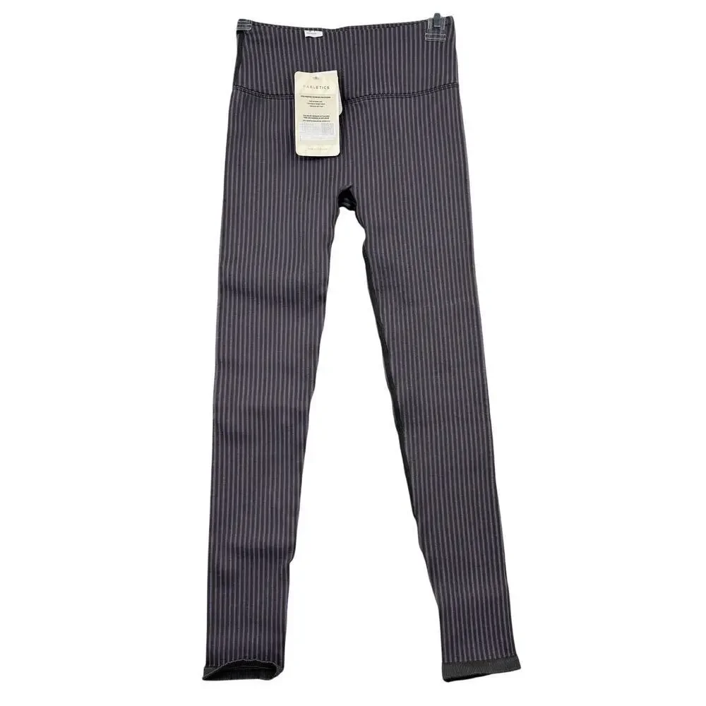 Fabletics Leggings Size S High Waist Ankle Seamless Ribbed Purple‎ Gray
